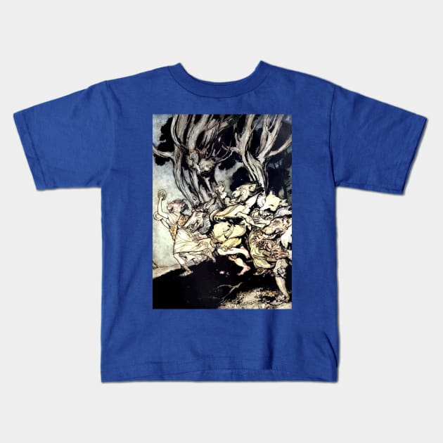 Riotous Noise - Arthur Rackham Kids T-Shirt by forgottenbeauty